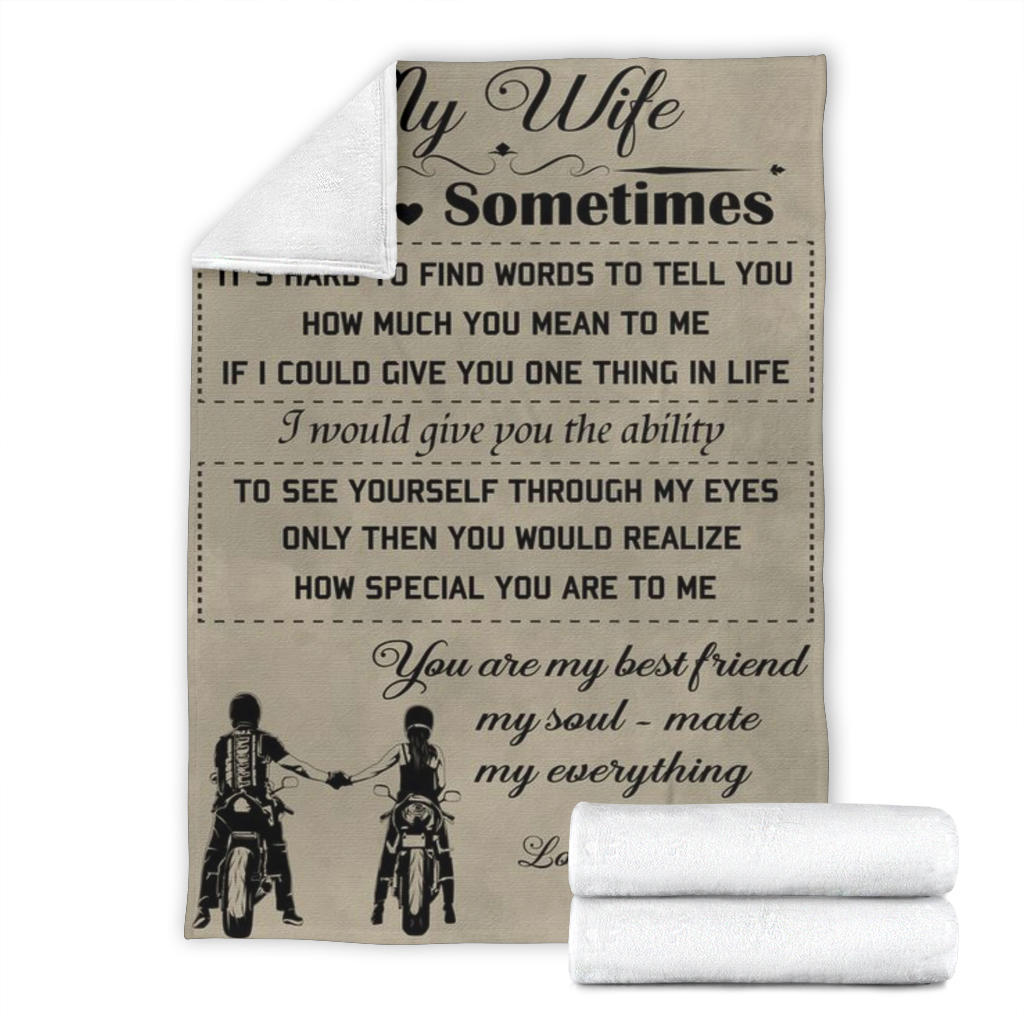 To My Wife Premium Blanket