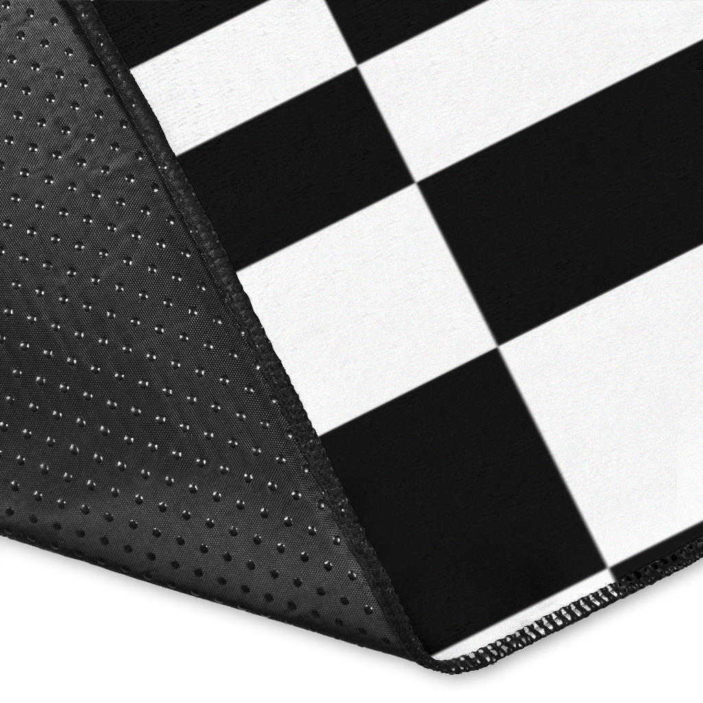 Tunnel Optical Illusion Checkered Flag Area Rug