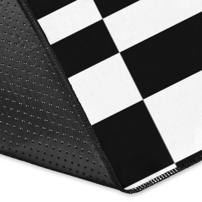 Tunnel Optical Illusion Checkered Flag Area Rug