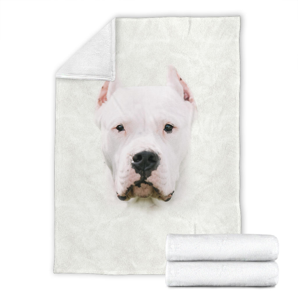 Premium Blanket Dogo Argentino Face Hair
