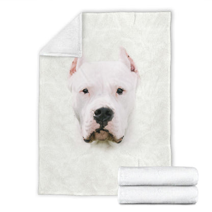 Premium Blanket Dogo Argentino Face Hair