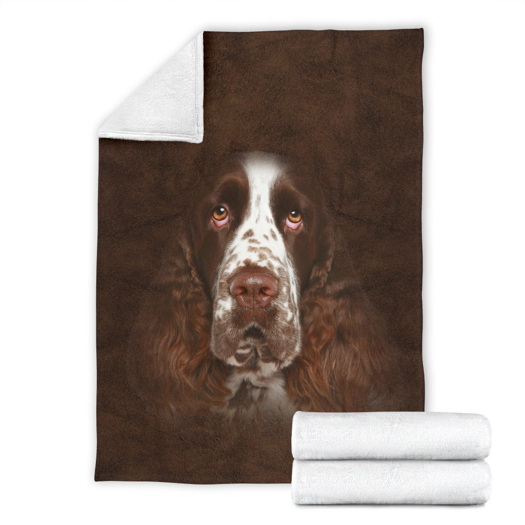 Premium Blanket English Springer Spaniel Face Hair