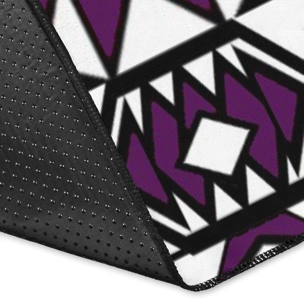Native Stylish Area Rug Great for any Room Black Bottom  (purple)
