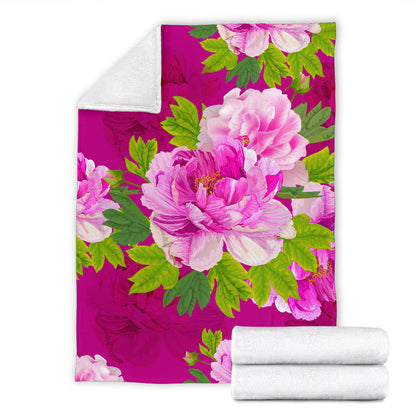 Pink Peony Lovers Premium Blanket