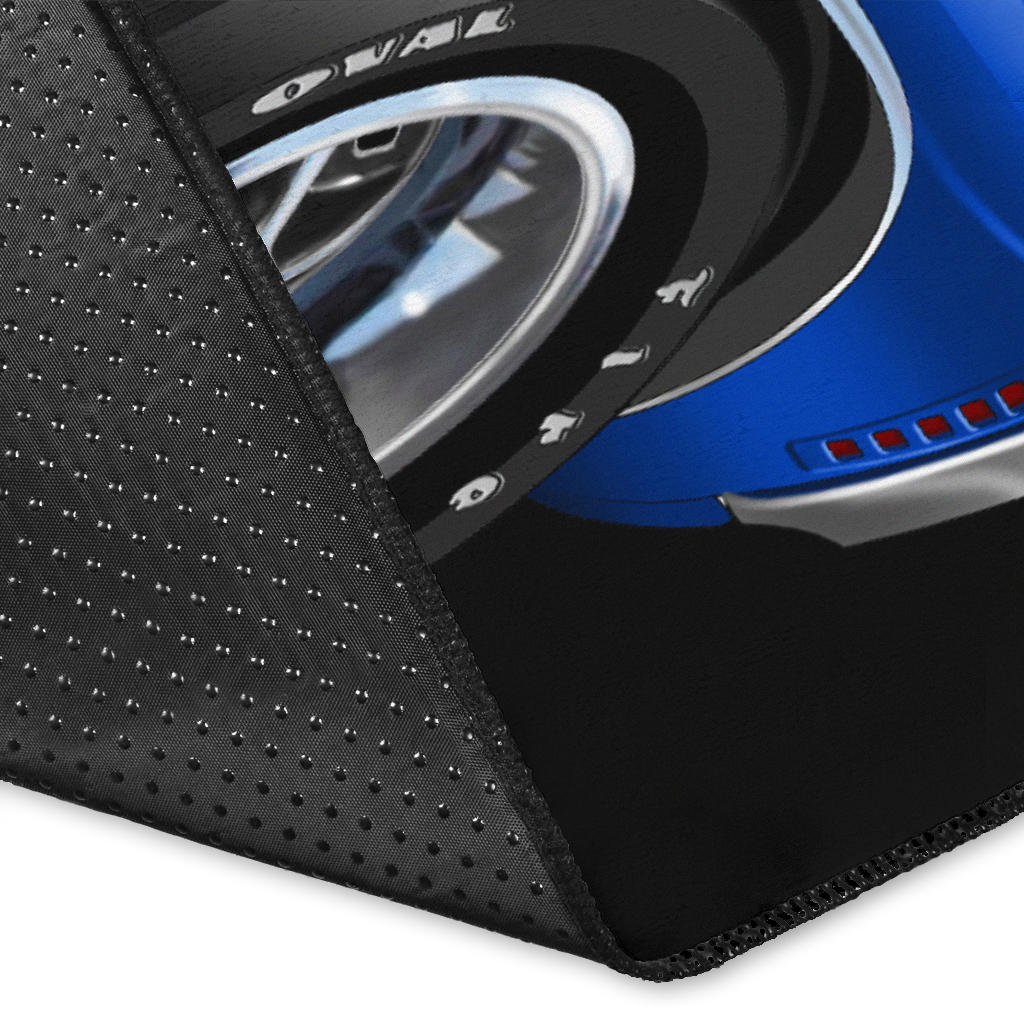 1970 Chevelle Blue USA Plate Area Rug