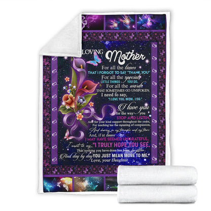 To My Loving Mother Premium Blanket