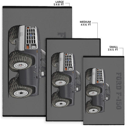 F-150 4x4 Pickup Truck Area Rug Grey Background and Grey Lettering
