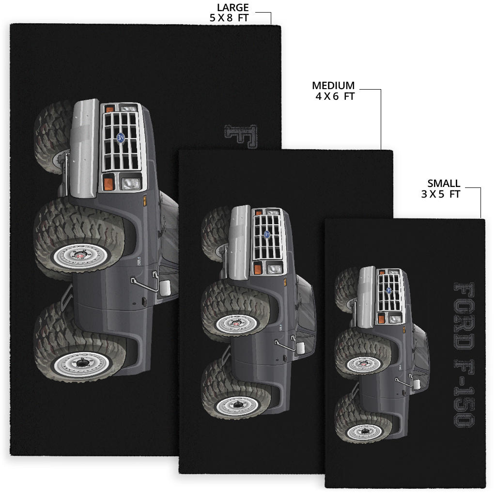 F-150 4x4 Grey Black Area Rug