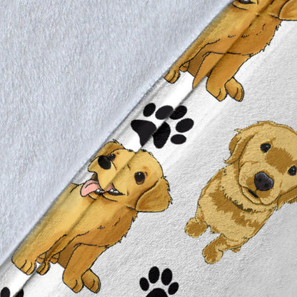 Premium Blanket Golden Retriever Paw