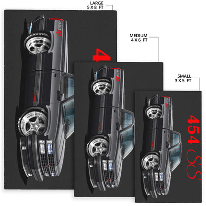 1990 454SS Pickup Truck Car Art Area Rug