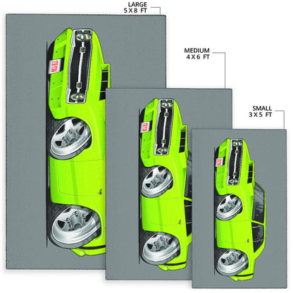 1969 Dart Car Art Area Rug Grey Background