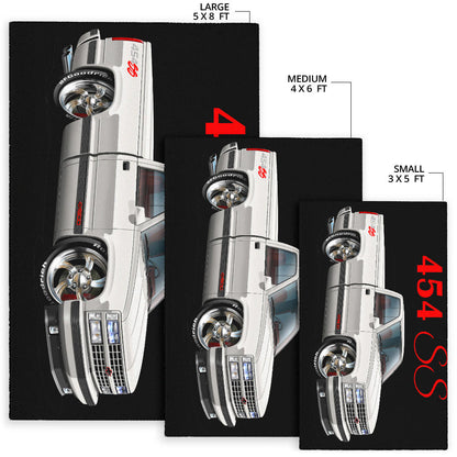 1990 454SS Pickup Truck Car Art Area Rug