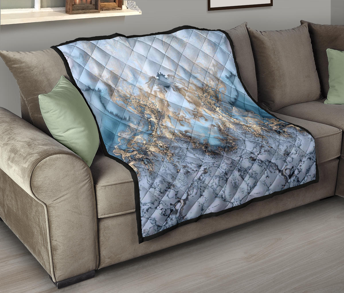 Baby Blue Liquid Gold Quilt