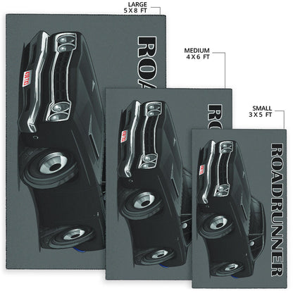 1968 Black Plymouth Roadrunner Area Rug