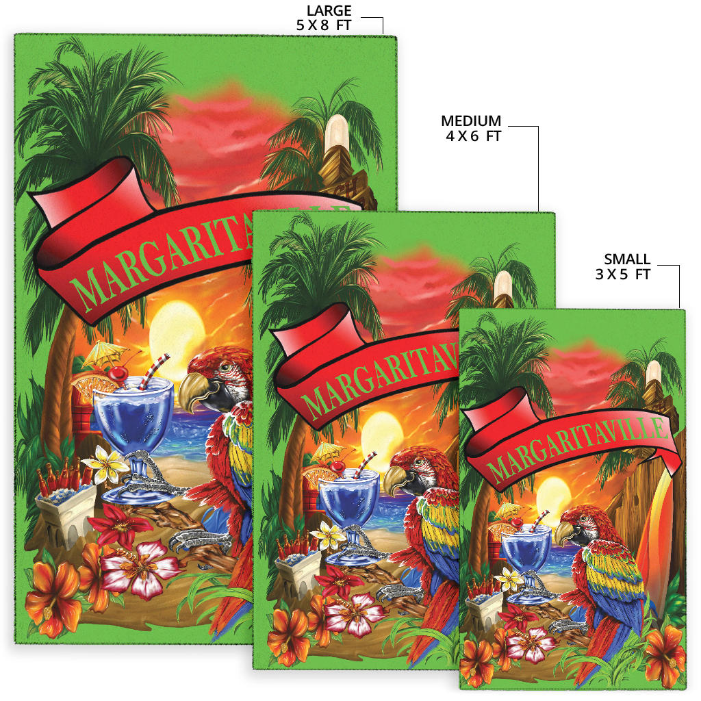 Margaritaville Lime Green Parrot Area Rug