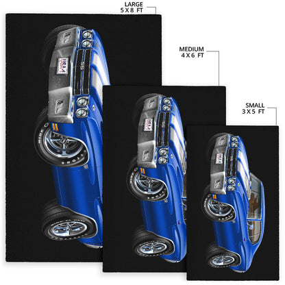 1970 Chevelle Blue USA Plate Area Rug