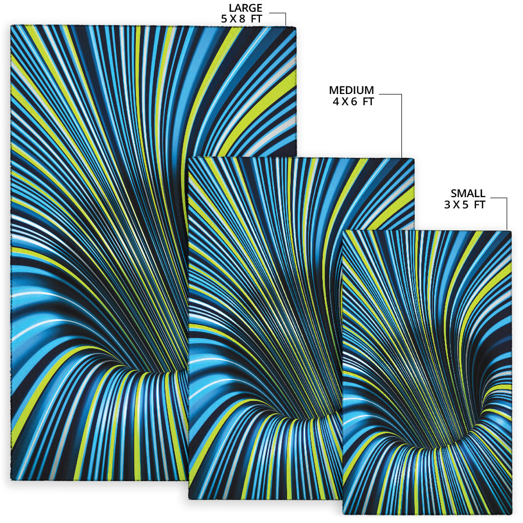 Tunnel Illusion Black Hole Area Rug