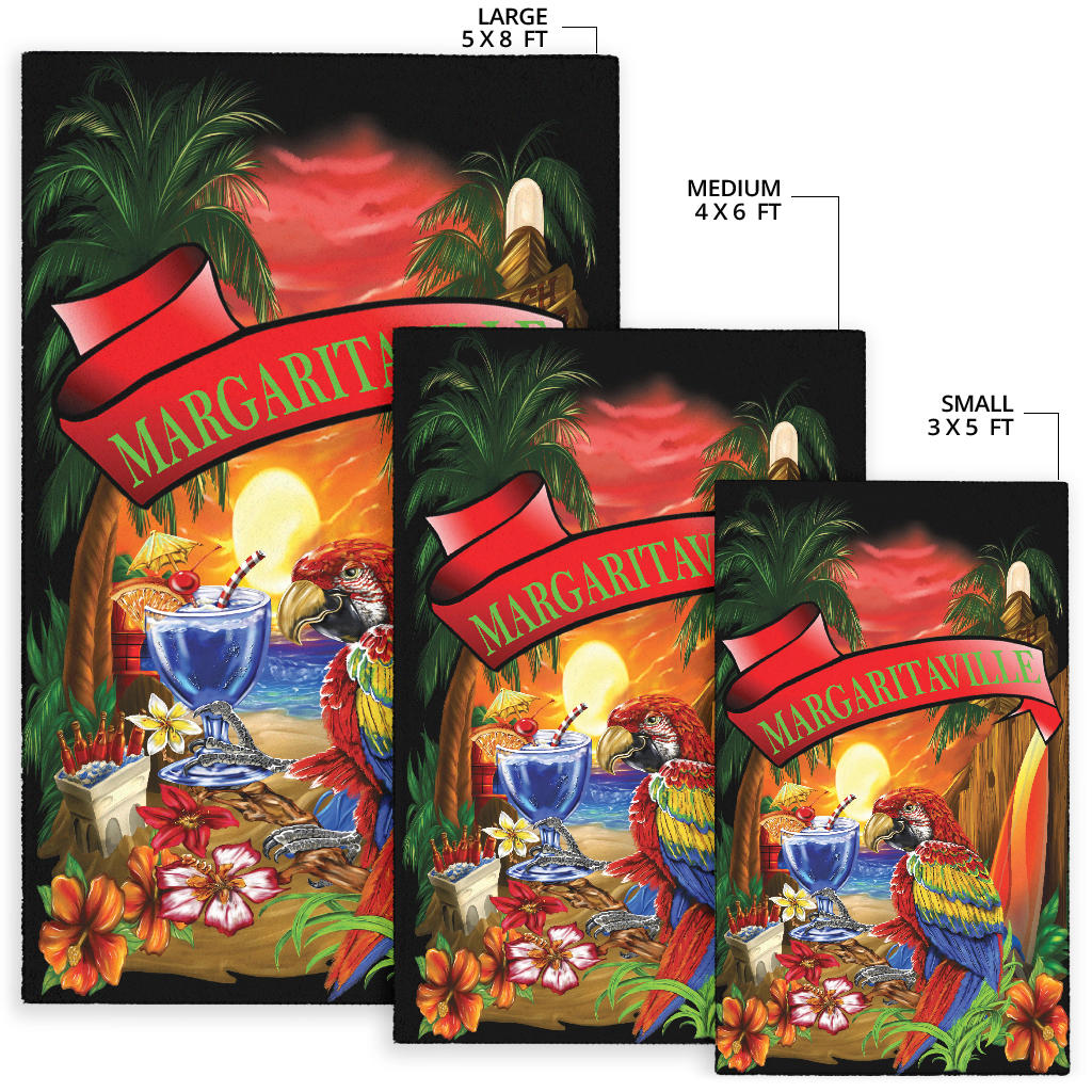 Margaritaville Rug Black Parrot Beach Area Rug