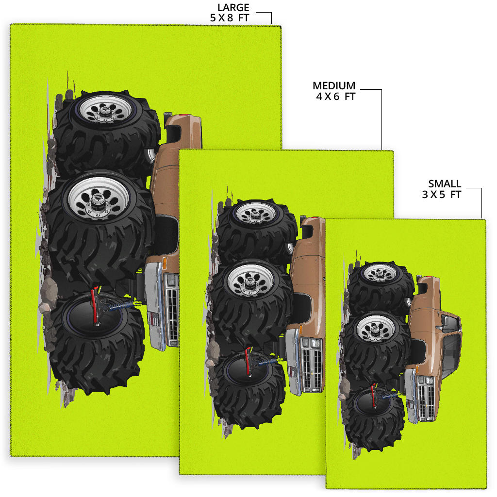 1986 4x4 Pickup Truck Car Art Area Rug