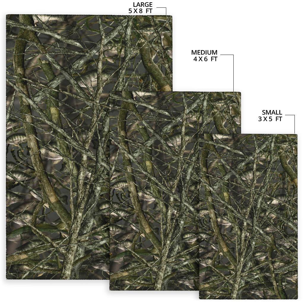 Crappie Fish Camo Bush Area Rug