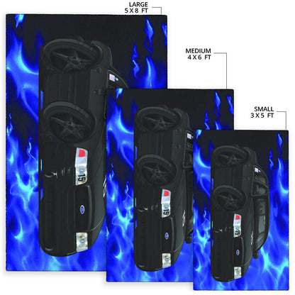 1999 Crown Victoria Blue Flames Area Rug