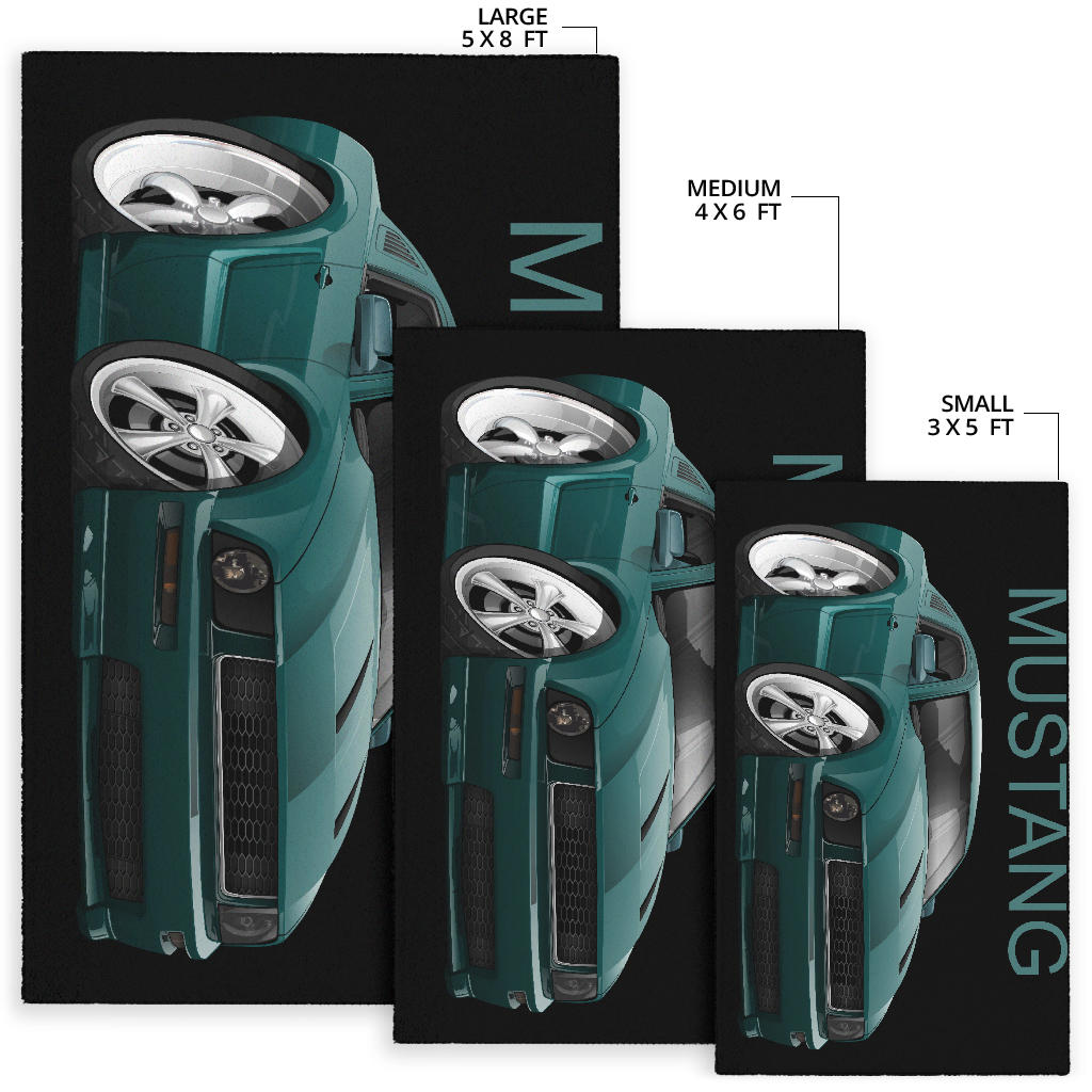 2008 Mustang Car Art Area Rug