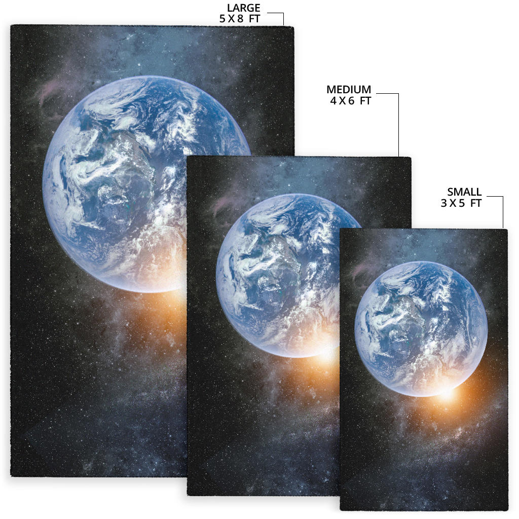 Earth Outer Space Sunrise Area Rug