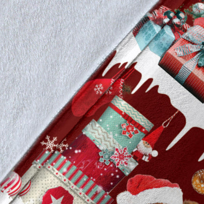 Premium Blanket Pomeranian Snow Christmas Blanket