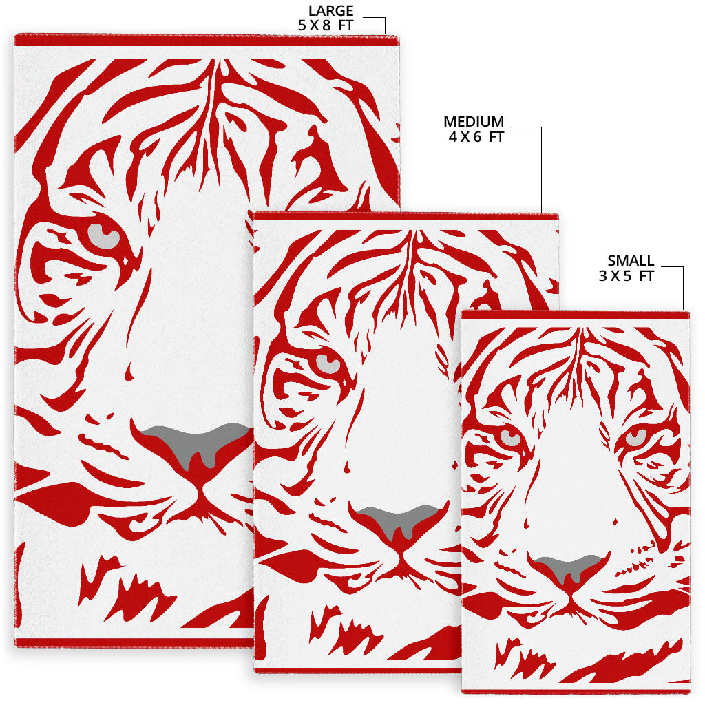 Red-Tiger-001 White Area Rug
