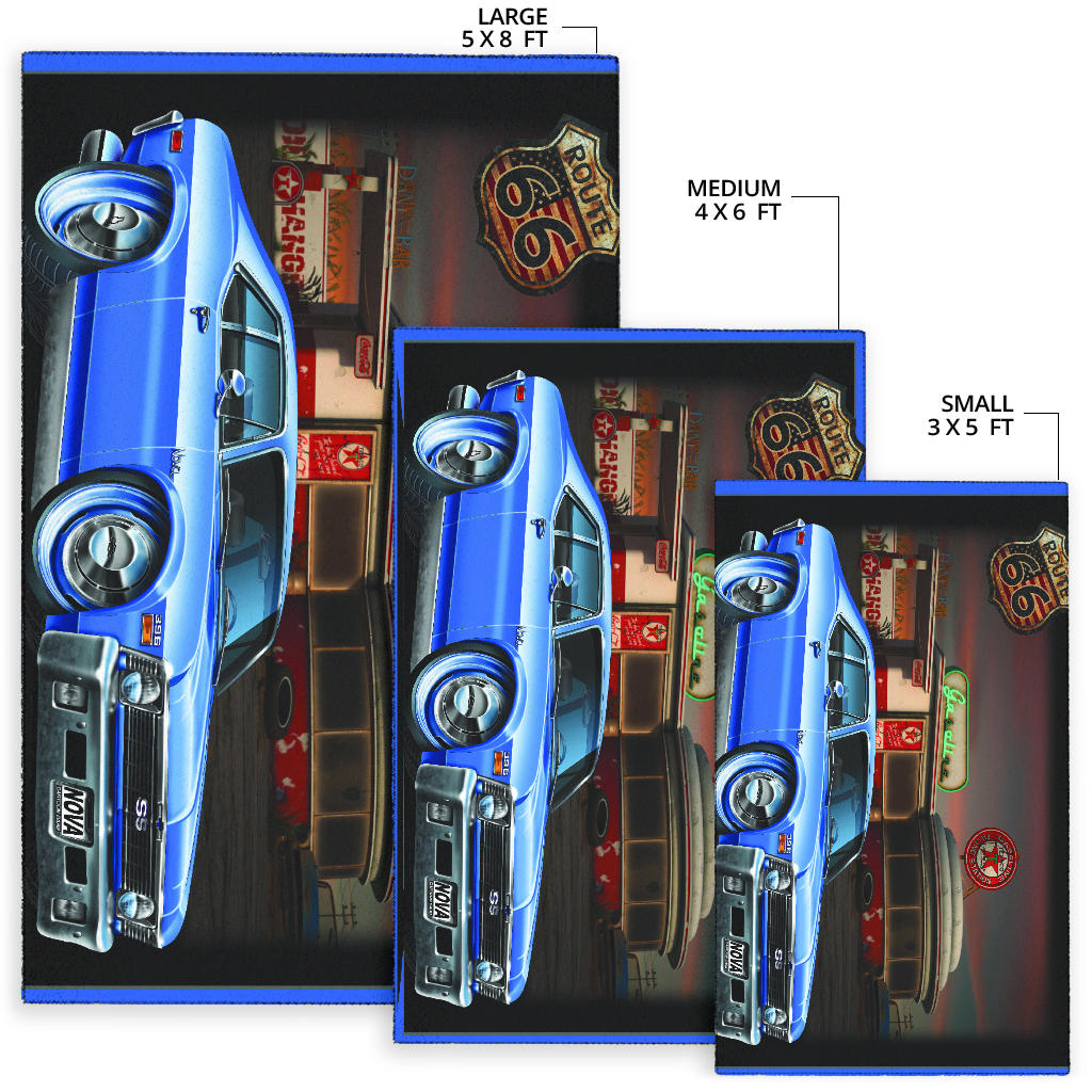 1971 Nova Route 66 Gas Station Area Rug