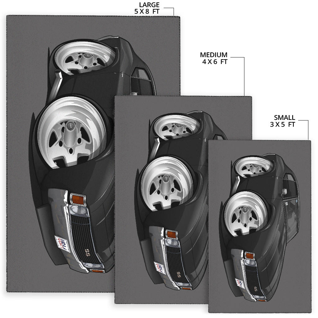 Black Chevelle Muscle Car Art Area Rug