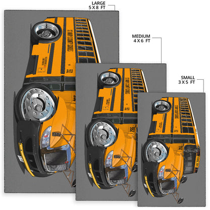 2017 International School Bus Car Art Area Rug