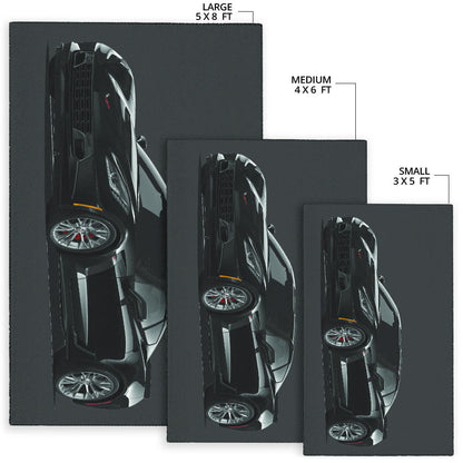 2019 Z06 Black Corvette Area Rug