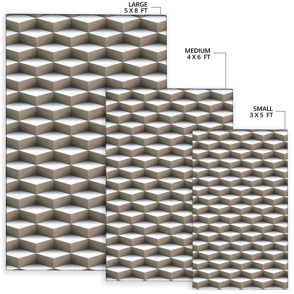 Cube Optical Illusion Area Rug