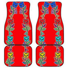 4 Generations Floral Old Tradecloth Red Set of 4 Car Floor Mats