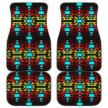 Fire and Turquoise Set of 4 Car Floor Mats