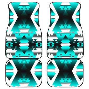 Teal Winter Camp Set of 4 Car Floor Mats