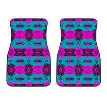 Sovereign Nation Teal and Pink Set of 2 Car Mats Floor Mat