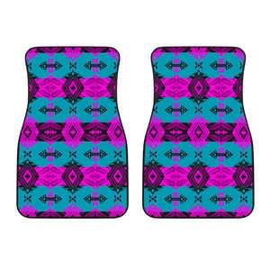 Sovereign Nation Teal and Pink Set of 2 Car Mats Floor Mat