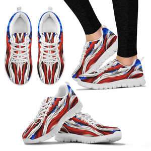 AMERICA FLAG WHITE SNEAKERS Women's Tennis Shoes