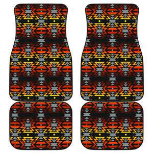 Black Fire Red Set of 4 Car Floor Mats