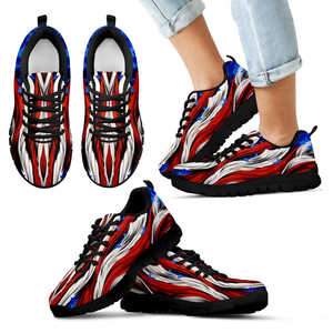 AMERICAN FLAG BLACK SHOE KID'S
