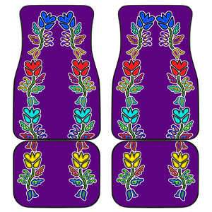 4 Generations Floral Purple Set of 4 Car Floor Mats