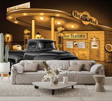 Car Art 1956 Ford Pickup Truck Gas Station Wall Mural