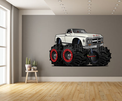 1972 GMC 4x4 Pickup Monster Truck Car Art Wall Decal