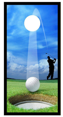 Golf Swing Hole in One Cornhole Board Decal Wraps