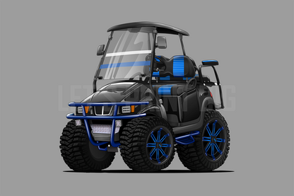 Golf Cart Cartoon Hot Rod Wall Art Decal