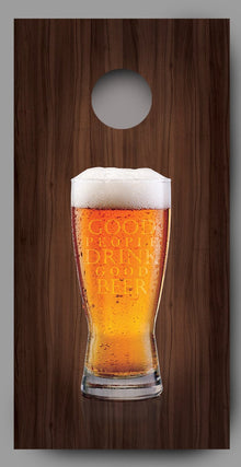 Good People Drink Good Beer Glass Cornhole Decal Wraps