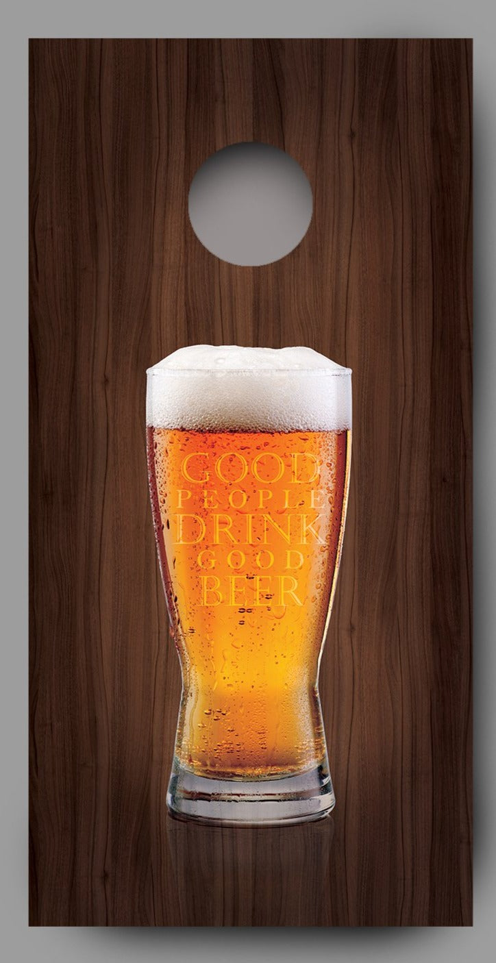 Good People Drink Good Beer Glass Cornhole Decal Wraps