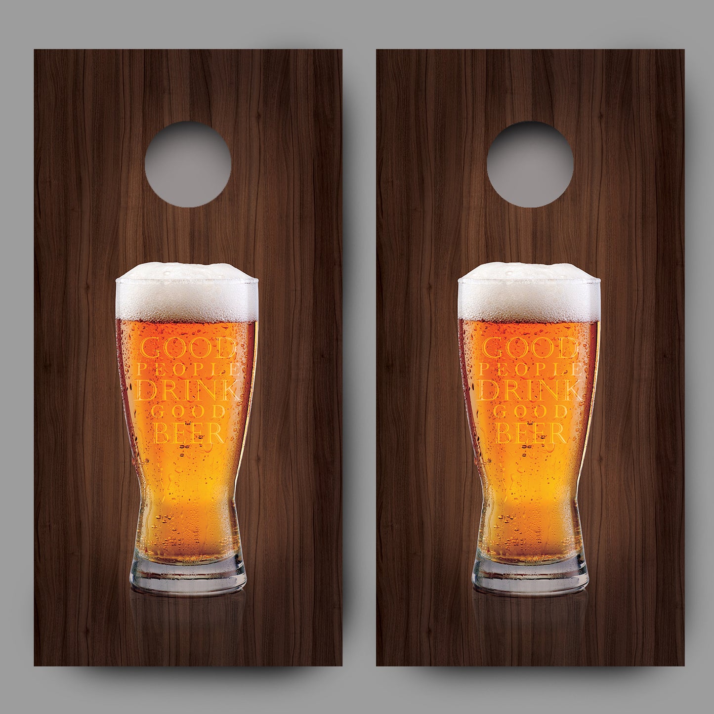 Good People Drink Good Beer Glass Cornhole Decal Wraps